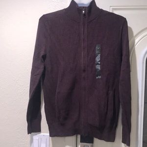 Brand New - Men’s Burgundy Zip Up Sweater